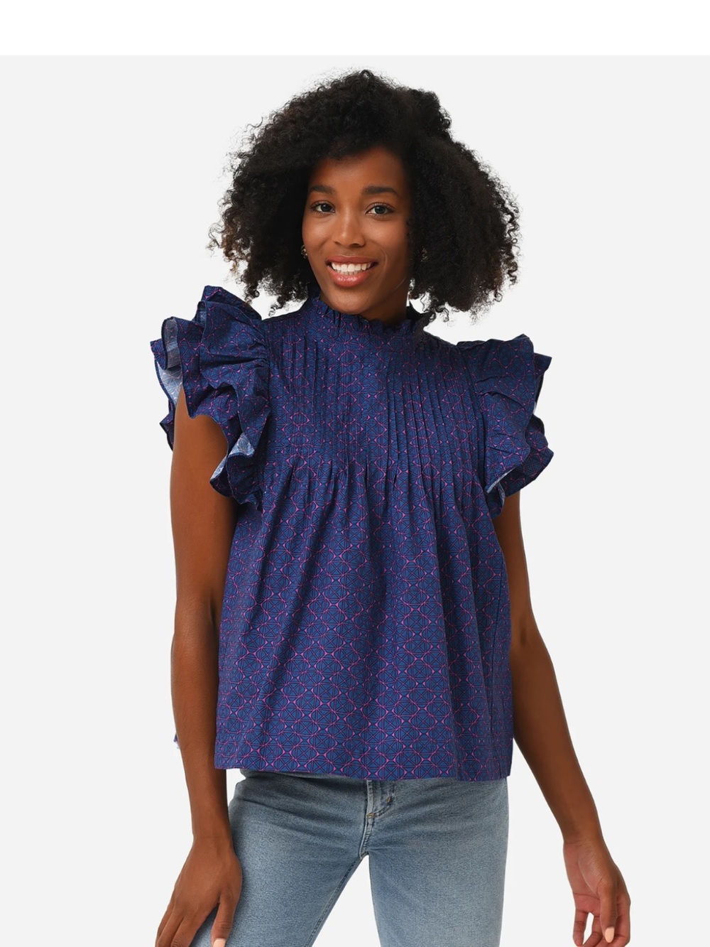 Oliphant Women’s Pintuck Ruffle Top